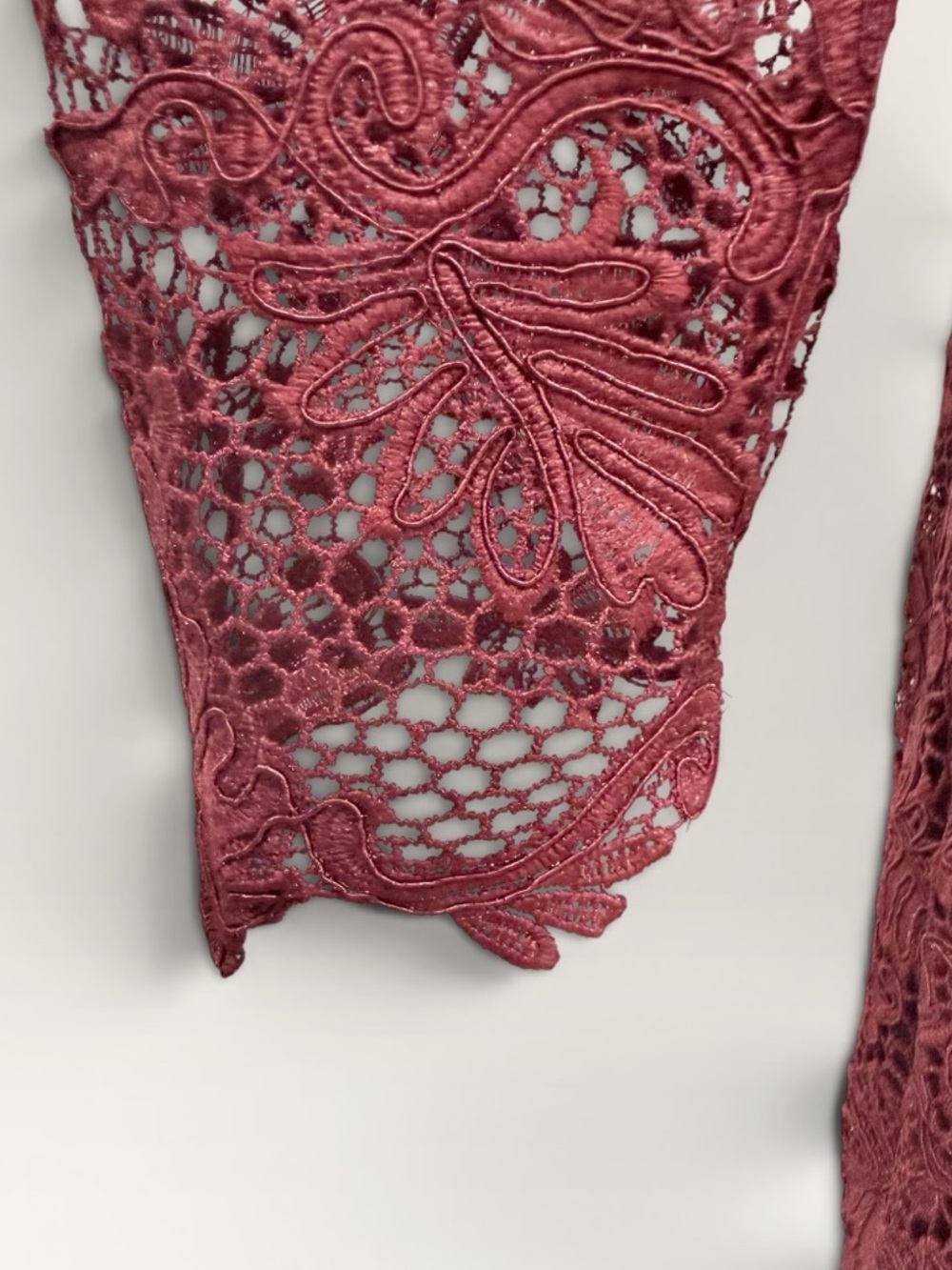 Muse by Marchesa Cypress Corded Lace Floral Applique Sweetheart Dress NWT Garnet - Picture 6 of 15